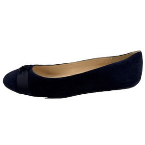 Nine West Benna Navy Blue Suede Leather Flats Ballet Slip on Pumps Size 7.5‎ NWB